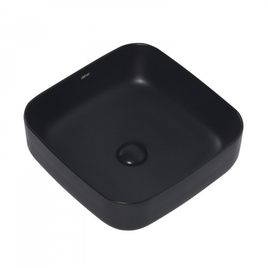 Раковина Abber Rechteck AC2211MB 38 х 38 см, накладная, черная матовая