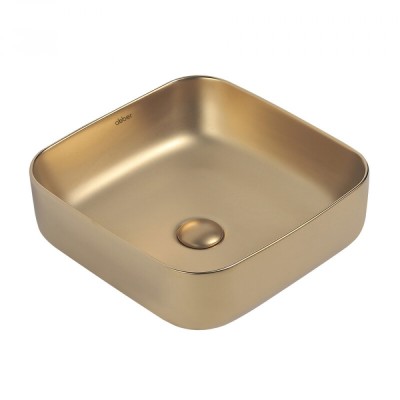 Раковина Abber Rechteck AC2211MMG 38 х 38 см, накладная, золото матовое