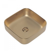 Раковина Abber Rechteck AC2211MMG 38 х 38 см, накладная, золото матовое