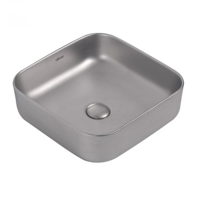 Раковина Abber Rechteck AC2211MS 38 х 38 см, накладная, серебро матовое