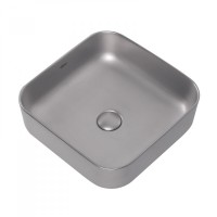 Раковина Abber Rechteck AC2211MS 38 х 38 см, накладная, серебро матовое