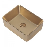Раковина Abber Rechteck AC2213MMG 40 х 30 см, накладная, золото матовое