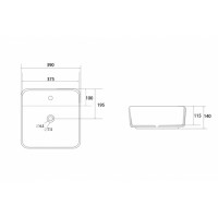 Раковина Abber Rechteck AC2215 39 х 39 см, накладная, белая