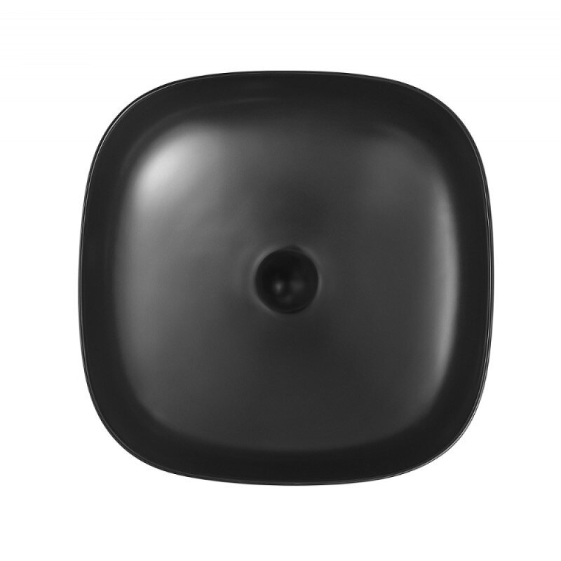Раковина Abber Rechteck AC2217MB, 42 х 42 см, фарфор, накладная, черная матовая