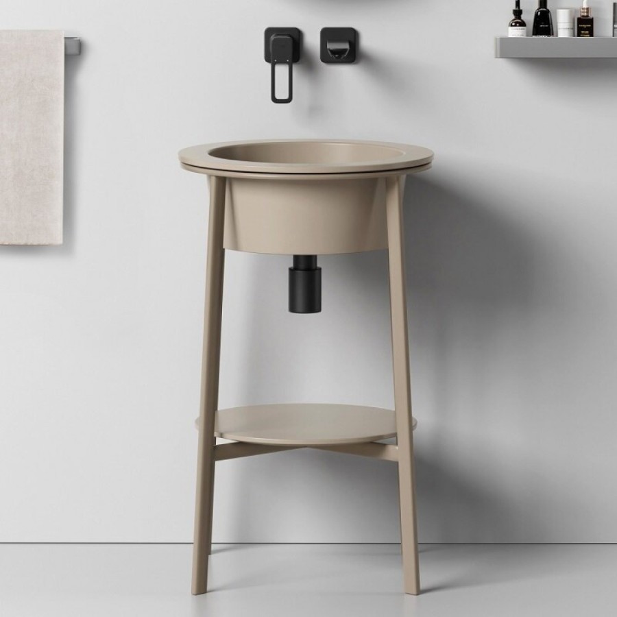 Консоль с раковиной Abber Bequem AC2630MK, 50 см, цвет хаки матовый