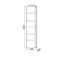 Пенал Aqwella Accent 35 см, подвесной, белый, универсальный, ACC0535W