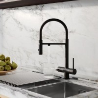 Смеситель Iddis Ace ACEBLFFi05 для кухонной мойки, излив гибкий, с подключением к фильтру, черный матовый