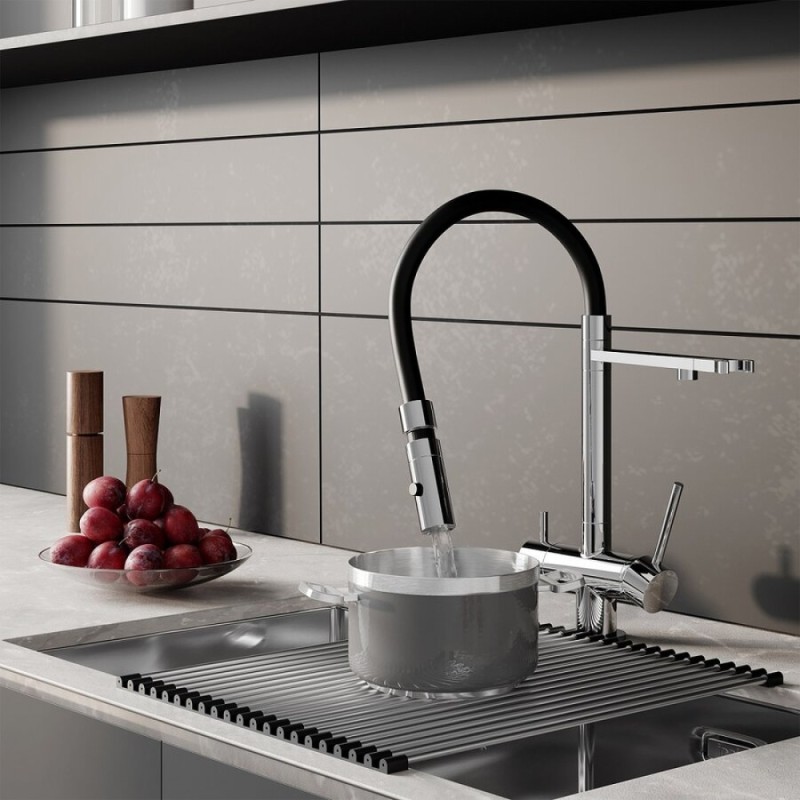 Смеситель Iddis Ace для кухонной мойки, излив гибкий, с подключением к фильтру, хром, ACESBFFi05