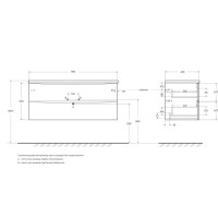 Тумба под раковину BelBagno Acqua 120 см, подвесная, цвет Rovere Rustico, Acqua-1200-2C-SO-RR