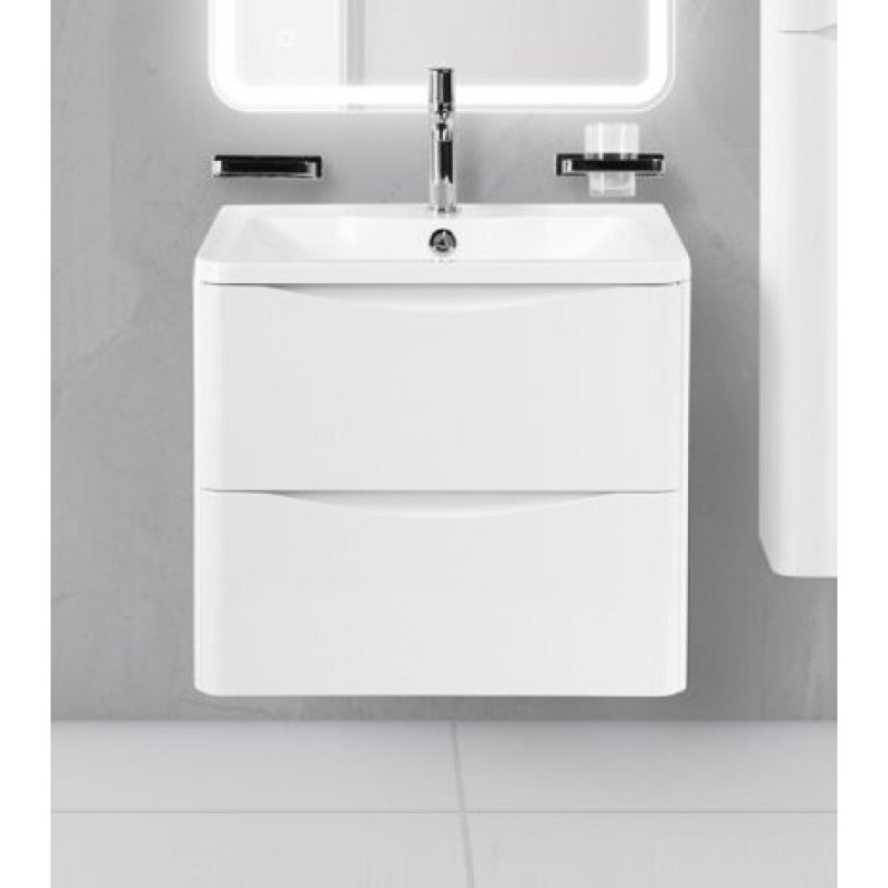 Тумба под раковину Belbagno Acqua 60 cм подвесная, Bianco Lucido, ACQUA-600-2C-SO-BL