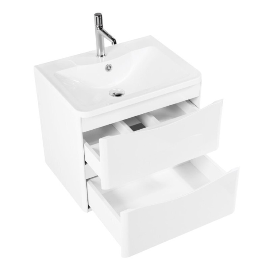 Тумба под раковину Belbagno Acqua 60 cм подвесная, Bianco Lucido, ACQUA-600-2C-SO-BL
