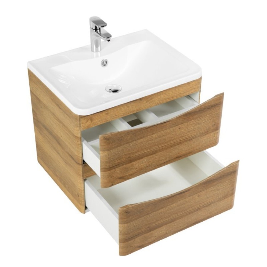 Тумба под раковину Belbagno Acqua 60 cм подвесная, Rovere Rustico, ACQUA-600-2C-SO-RR