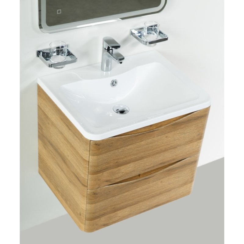 Тумба под раковину Belbagno Acqua 60 cм подвесная, Rovere Rustico, ACQUA-600-2C-SO-RR