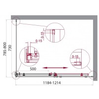 Душевой уголок BelBagno Acqua AH-1-120/80-C-Cr, 120 х 80 х 195 см, профиль хром, стекло прозрачное