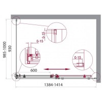 Душевой уголок BelBagno Acqua AH-1-140/100-C-Cr, 140 х 100 х 195 см, профиль хром, стекло прозрачное