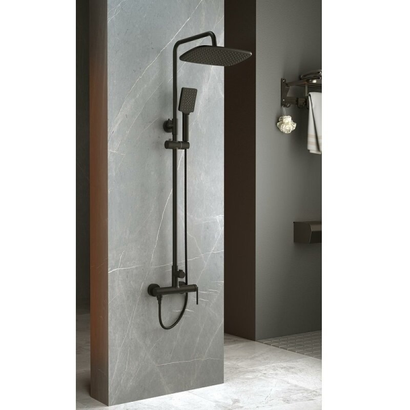 Душевая система Belbagno Acqua ACQUA-DOCM-NERO, цвет черный матовый
