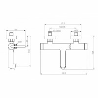 Смеситель для ванны и душа BelBagno Acqua ACQUA-VASM-CRM, цвет хром