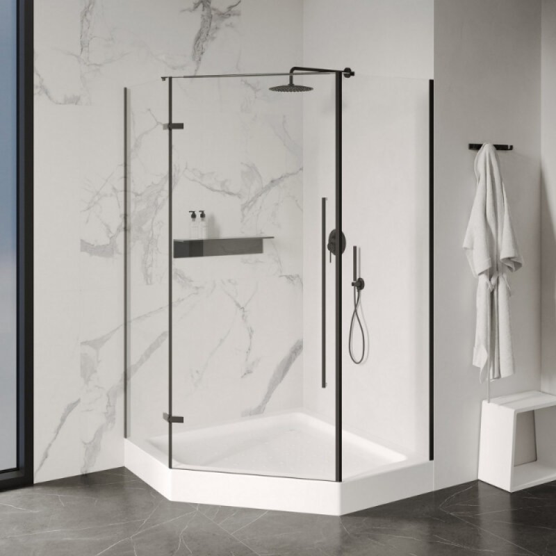 Душевой поддон Abber AD3B090, 90 x 90 см, пятиугольный, акриловый, цвет белый