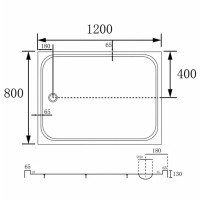 Душевой поддон Abber AD3C128, 80 x 120 см, прямоугольный, акриловый, белый