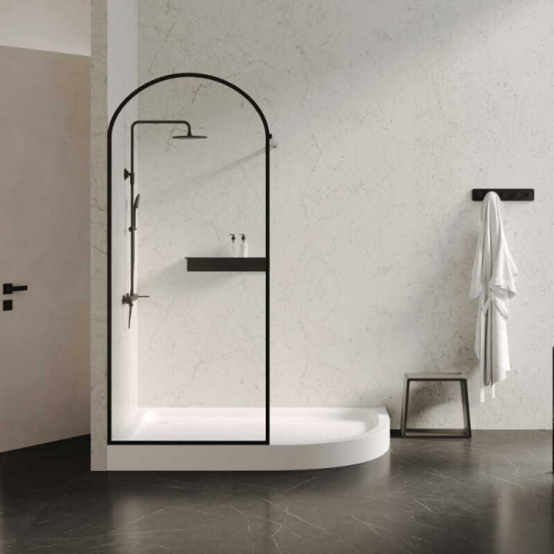 Душевой поддон Abber AD3E109 L, 100 x 90 см, ассиметричный, акриловый, цвет белый