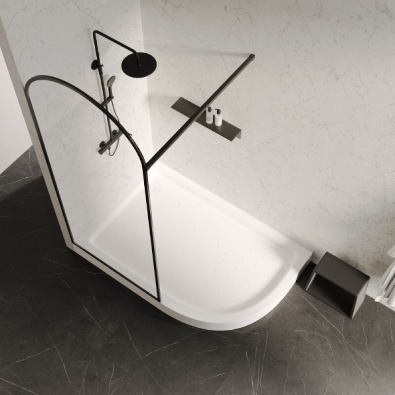 Душевой поддон Abber AD3E109 L, 100 x 90 см, ассиметричный, акриловый, цвет белый