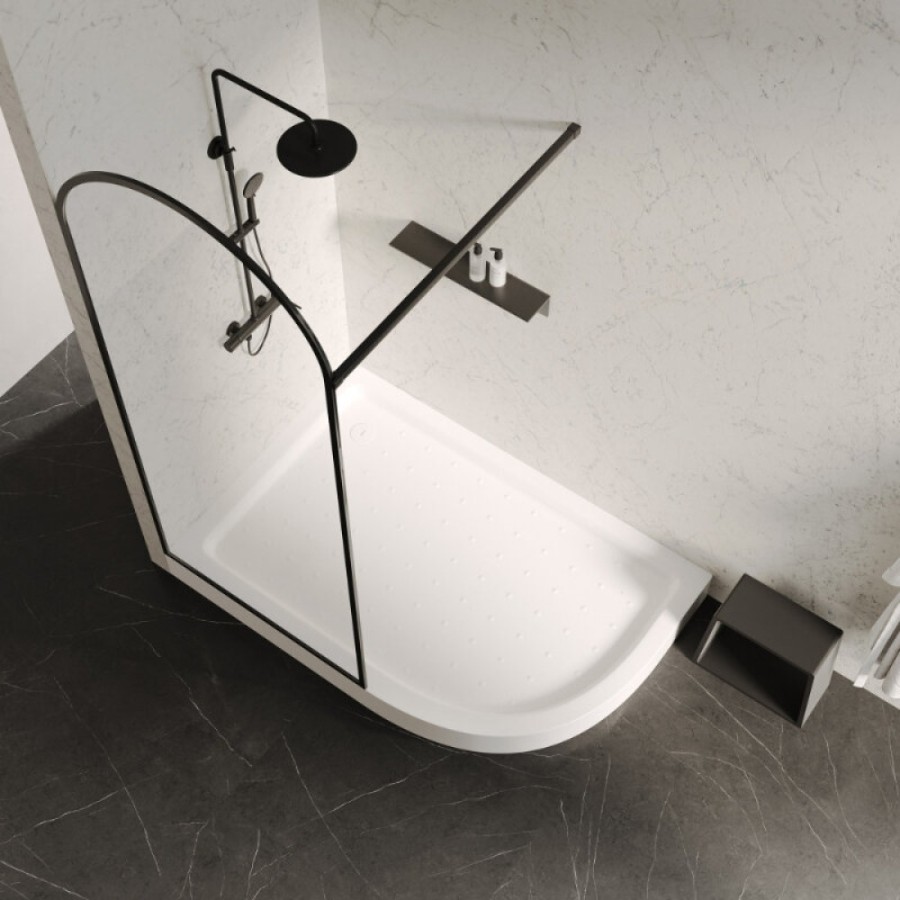 Душевой поддон Abber AD3E109 L, 100 x 90 см, ассиметричный, акриловый, цвет белый