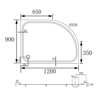 Душевой поддон Abber AD3E129 R, 90 x 120 см, асимметричный, акриловый, белый