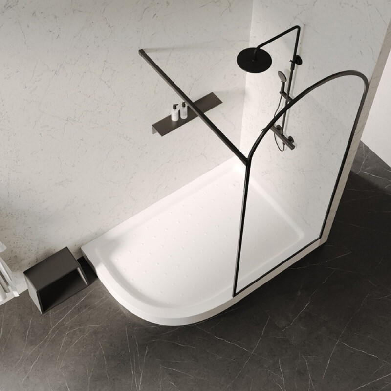 Душевой поддон Abber AD3E129 R, 90 x 120 см, асимметричный, акриловый, белый