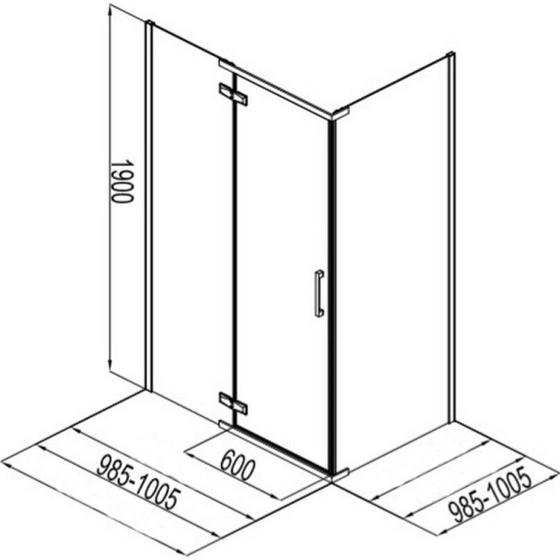 Душевой уголок Aquanet Logic C1000 AE32-S-100x100U-CT, 100 x 100 х 190 см, стекла прозрачные, профиль хром (243625)