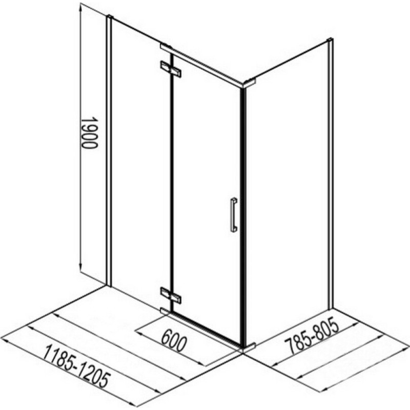 Душевой уголок Aquanet Logic RC1200 AE32-S-120x80U-CT, 120 x 80 х 190 см, стекла прозрачные, профиль хром (243627)