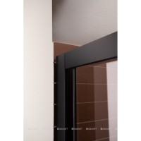 Душевая дверь в нишу Aquanet Pleasure, 160 х 200 см, стекло прозрачное, профиль черный матовый, AE60-N-160H200U-BT