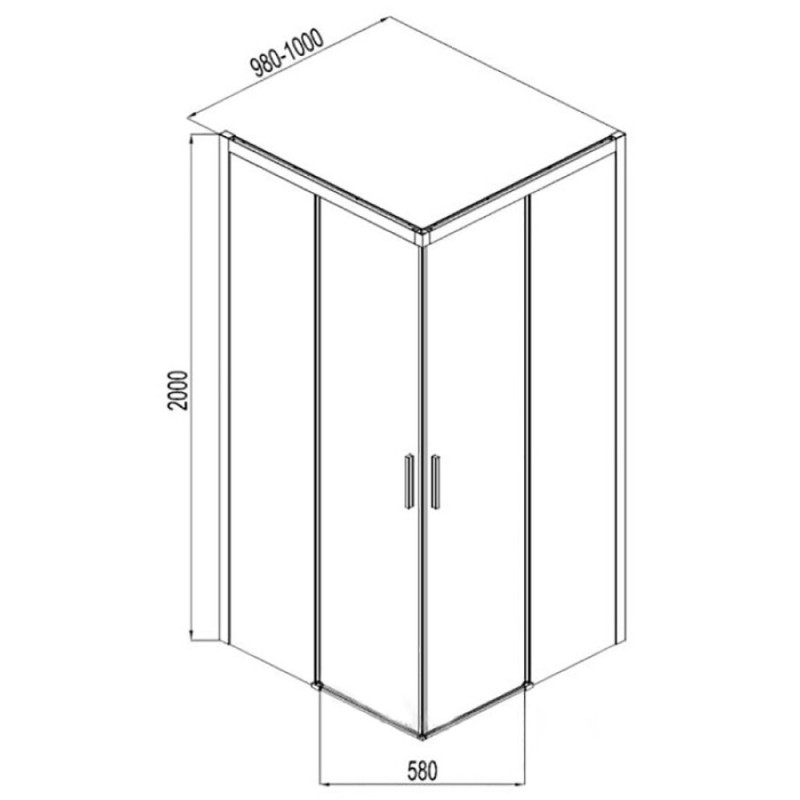 Душевой уголок Aquanet Pleasure AE60-S-100x100U-BT 100x100, прозрачное стекло