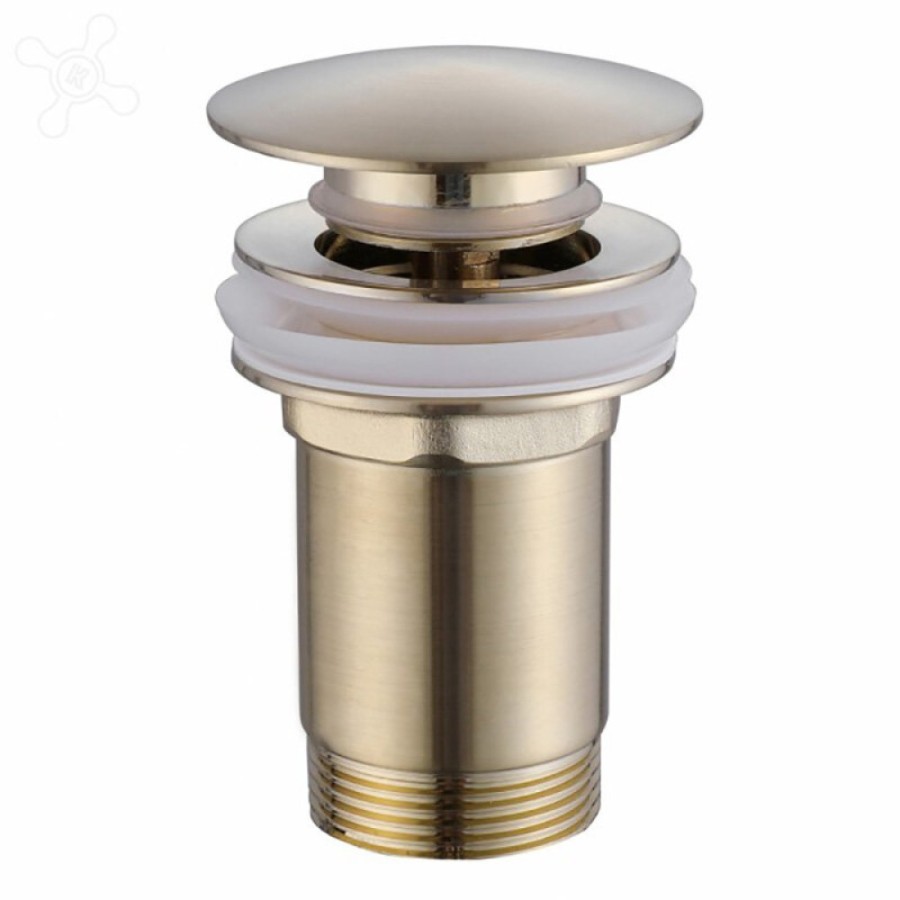Донный клапан Abber, с переливом, клик-клак, цвет золото матовое, AF0010G
