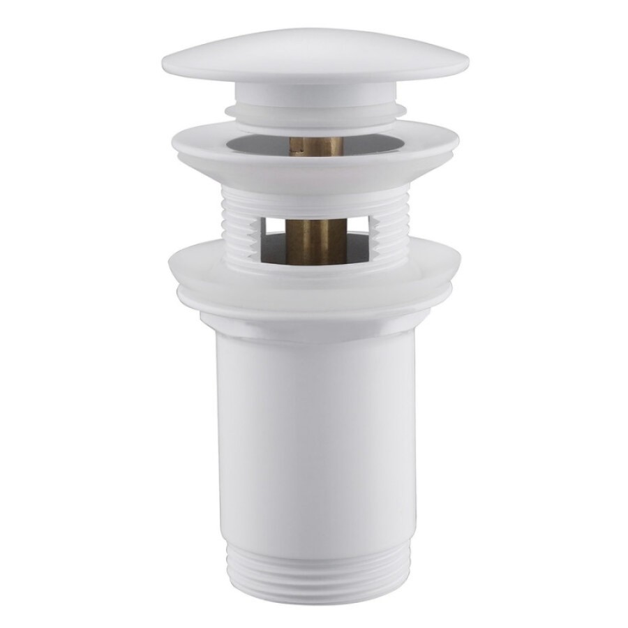 Донный клапан Abber AF0010W с переливом, клик-клак, белый