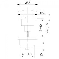 Донный клапан Abber, клик-клак, универсальный, цвет никель, AF0011NG