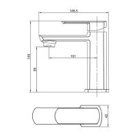 Смеситель Aquanet Cinetic, для раковины, хром, AF120-10С