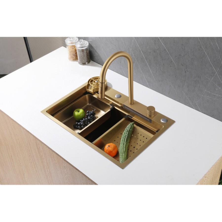 Кухонная мойка Abber Wasser Kreis AF2194GB, 68 см, цвет золото матовое