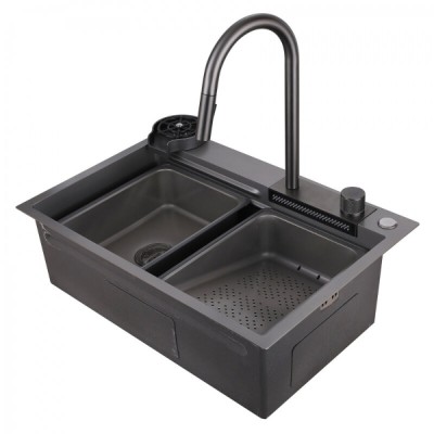 Кухонная мойка Abber Wasser Kreis AF2194NG, 68 см, цвет никель