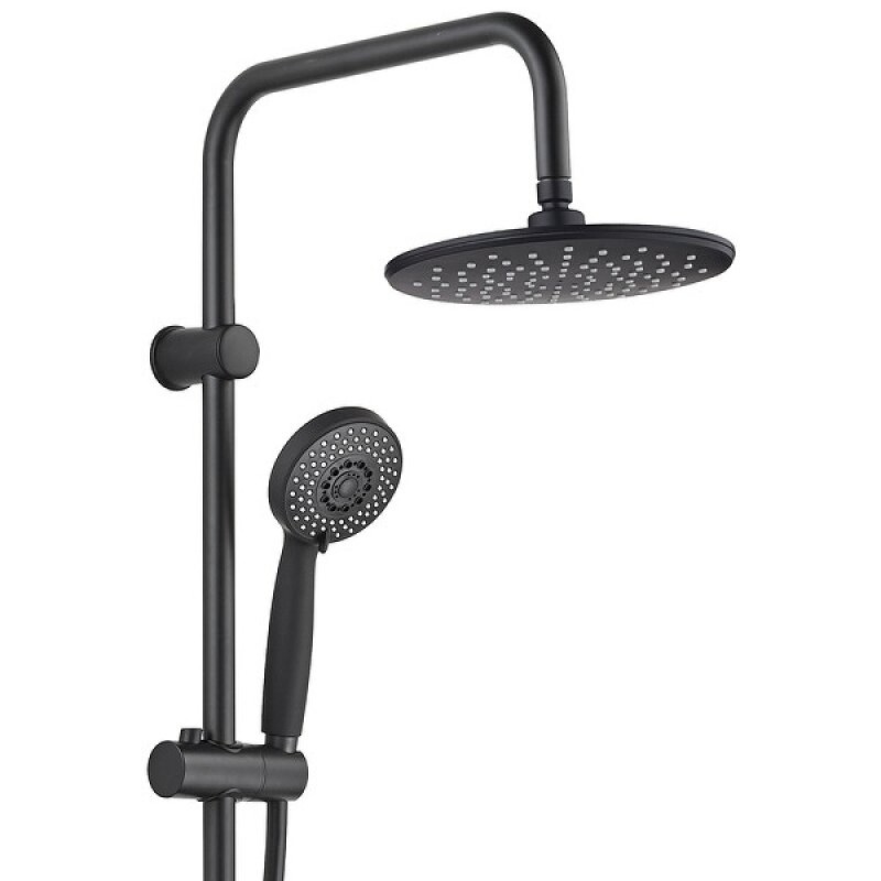 Душевая колонна Aquanet Passion 261836 R AF300-70-R-B верхний душ круглый 25 см, 3 режима струи, черный матовый