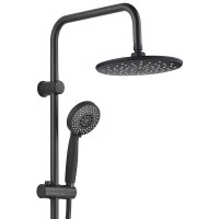 Душевая колонна Aquanet Passion 261836 R AF300-70-R-B верхний душ круглый 25 см, 3 режима струи, черный матовый