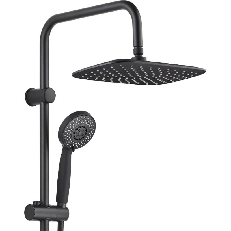 Душевой гарнитур Aquanet Passion RC AF300-70-RC-B, с верхним душем 30 х 19 см, 3 режима струи, черный матовый (243321)