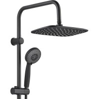 Душевой гарнитур Aquanet Passion RC AF300-70-RC-B, с верхним душем 30 х 19 см, 3 режима струи, черный матовый (243321)