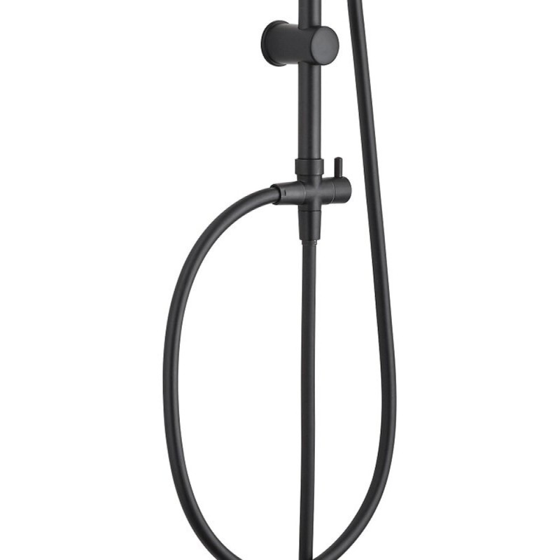 Душевой гарнитур Aquanet Passion RC AF300-70-RC-B, с верхним душем 30 х 19 см, 3 режима струи, черный матовый (243321)