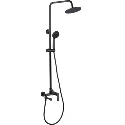 Душевая система Aquanet Passion 261838 R3 AF300-72-R-B, верхний душ круглый 25 см, черный матовый