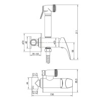 Гигиенический душ Aquanet Atletic 225485, AF310-52C, со смесителем, хром