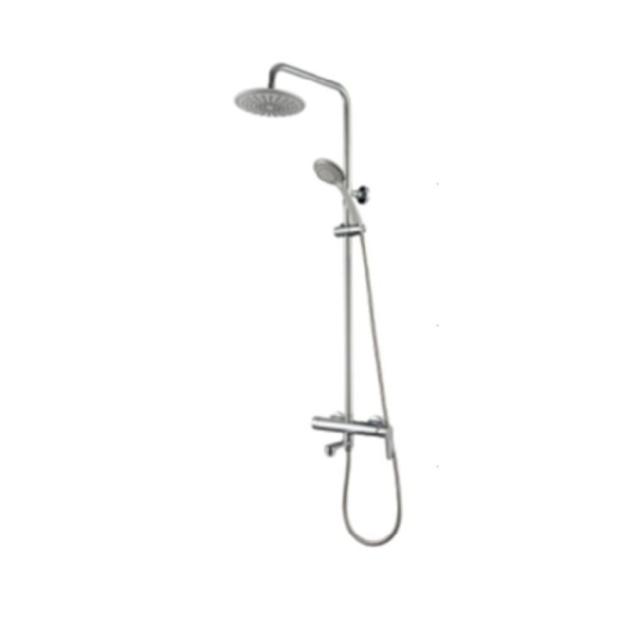 Душевая система Aquanet Logic AF320-72-R-C, с круглым верхним душем 20 см, хром (243326)
