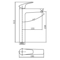 Смеситель Aquanet Static 261821 AF330-11B для раковины, черный матовый