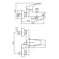 Смеситель Aquanet Static 261822 AF330-20B для ванны, черный матовый
