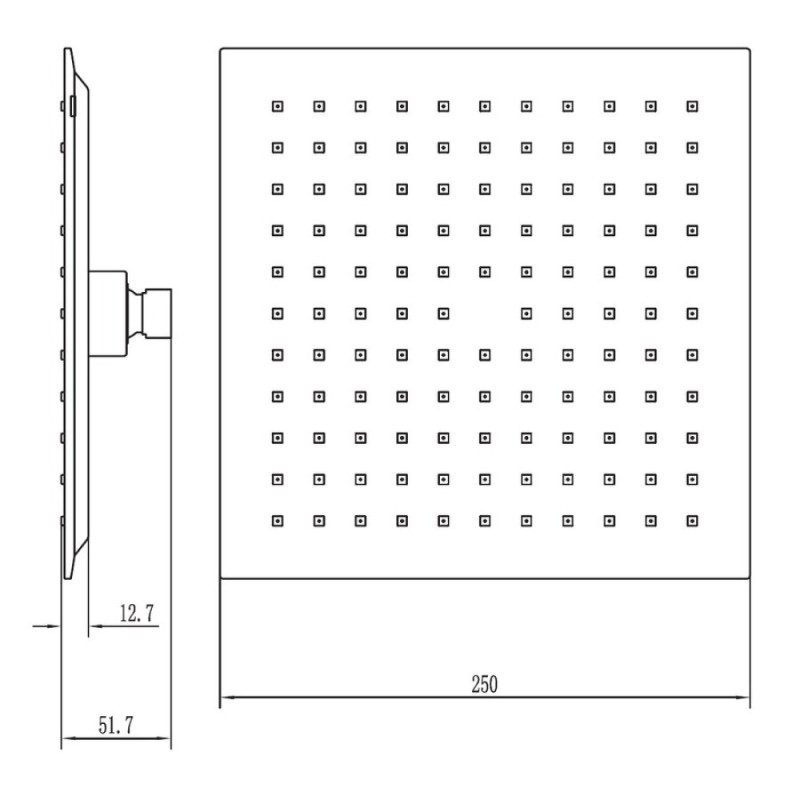 Верхний душ Aquanet Static 261826 AF330-84-S250B, черный матовый