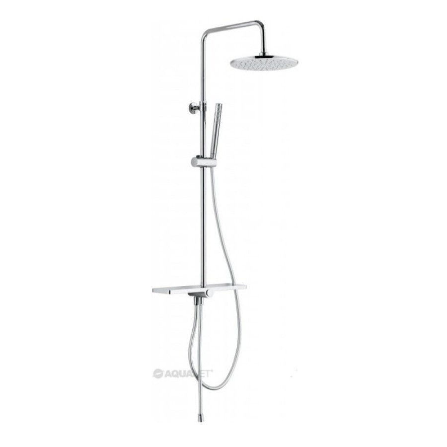Душевой гарнитур Aquanet Pragmatic R AF430-70-R-C, с круглым верхним душем 25 см, 1 режим струи, хром (243322)